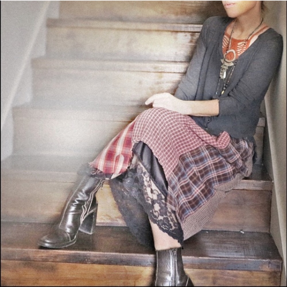 Upcycled bohemian skirt